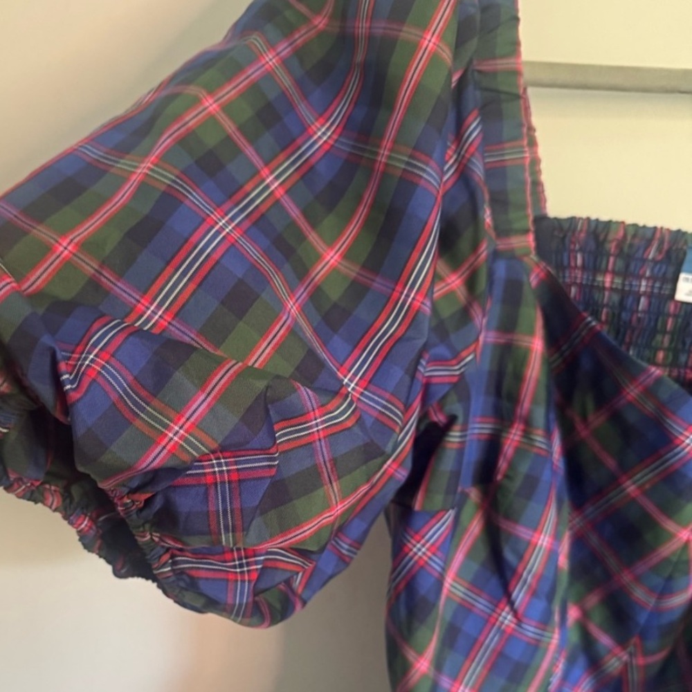 NWT! Old Navy Puff-Sleeve Plaid Fit & Flare Taffeta Mini Dress - Multiple - Picture 7 of 10
